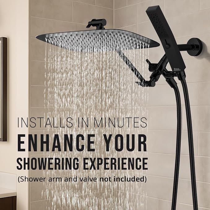 G-Promise All Metal 12 Inch Dual Square Shower Head - Image 2