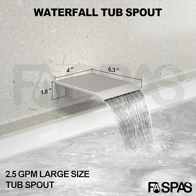 Shower System with Tub Spout, Wall Mounted Shower Faucet Set - Image 4