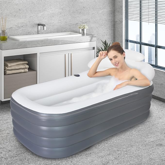 B&Y Inflatable Soaking Bathtub for Adult, Designed - Image 8