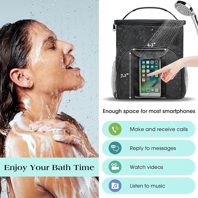 Attmu Mesh Shower Caddy Portable Dorm Tote Bag, Quick Dry Hanging Toiletry Bag - Image 5
