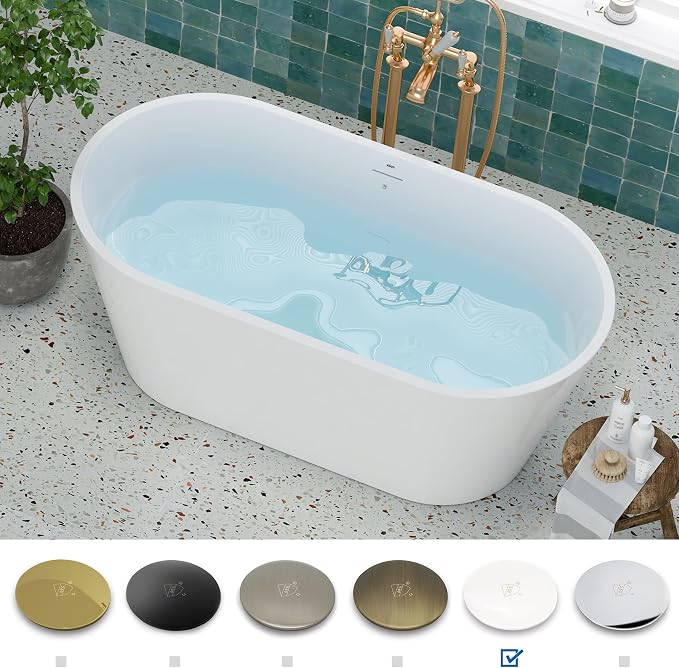 FerdY 59" Shangri-La Elite, Acrylic Freestanding Bathtub, Modern & Contemporary - Image 4