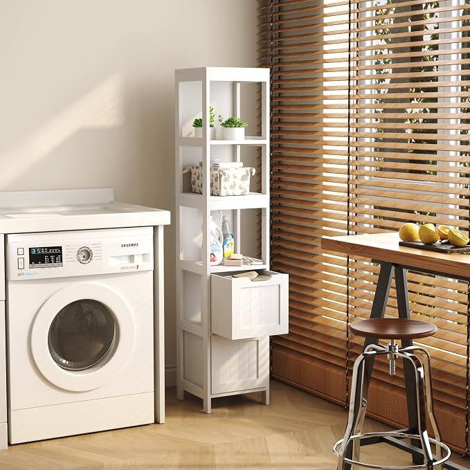 HOMEFORT Bathroom Storage Cabinet, Slim Tall Cabinet, Narrow Floor Cabinet - Image 6