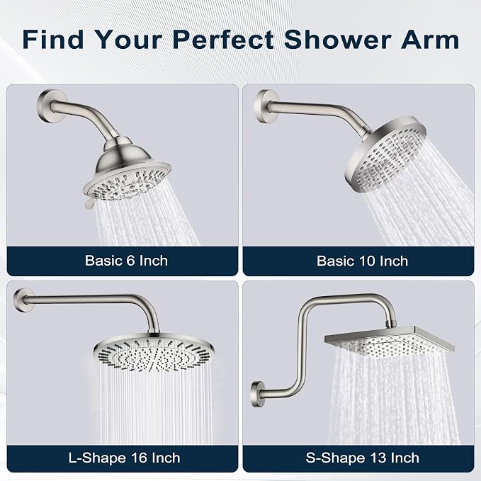 BRIGHT SHOWERS 13 Inch Shower Head Extension Arm - Image 6