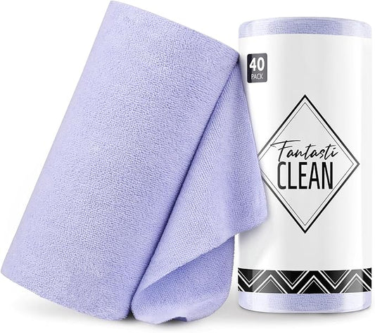Fantasticlean Microfiber Cleaning Cloth Roll -40 Pack, Tear Away Microfiber by Fantasticlean