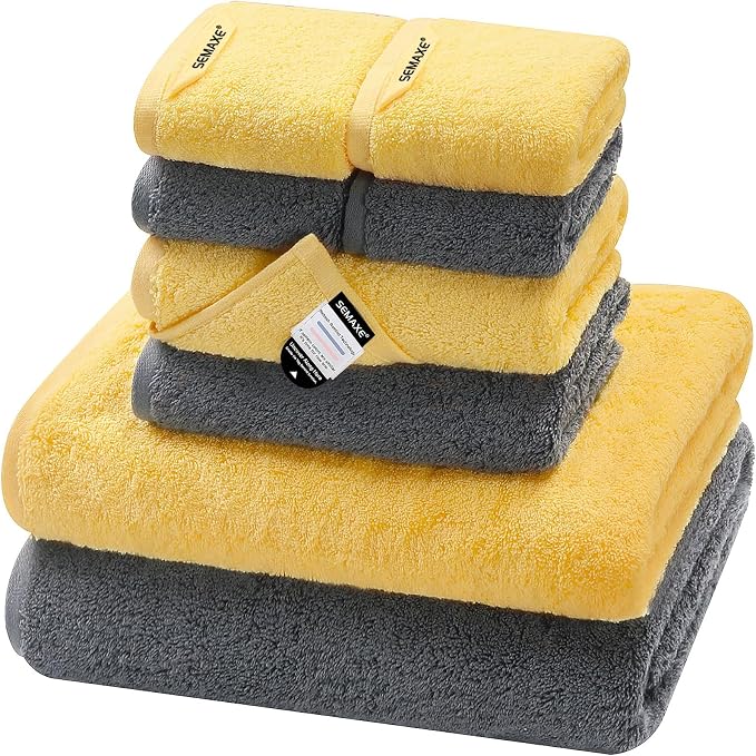 SEMAXE Bath Towel Set, 100% Cotton Bathroom Towels by SEMAXE