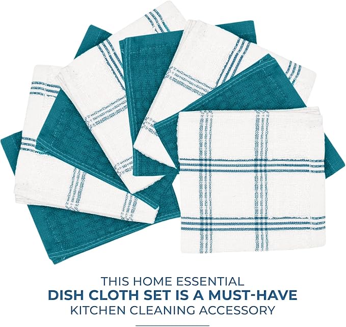 DAN RIVER Premium Dish Cloth 100% Cotton 12 X 12 Inches |Pack of 8|-Ultra Soft - Image 2