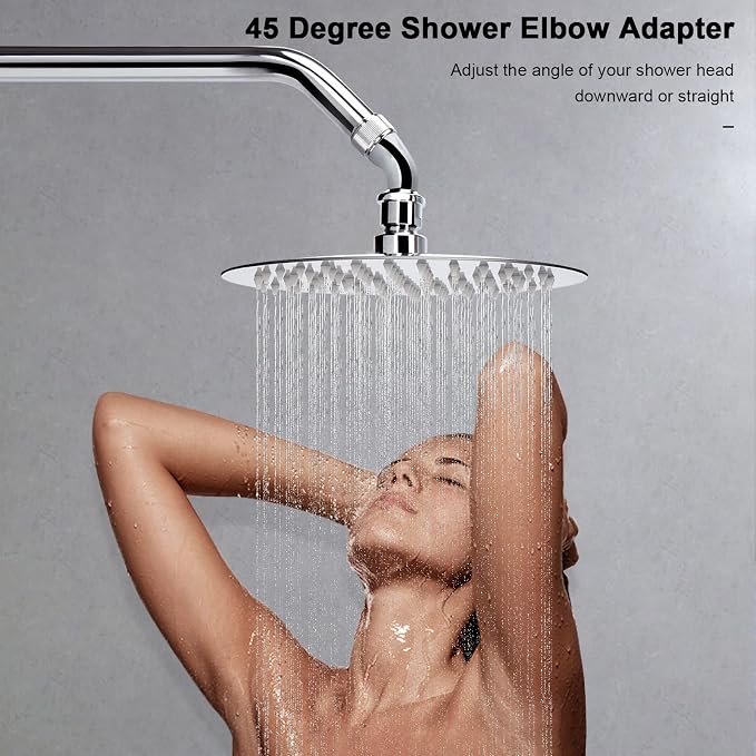 NearMoon Shower Elbow Adapter for Shower Head, Solid Brass 45°G1/2 Male to - Image 7