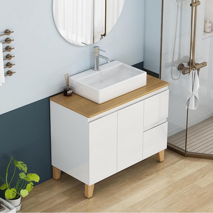 36-Inch Bathroom Vanity with Ceramic Sink Combo, Freestanding Bathroom Vanities - Image 4