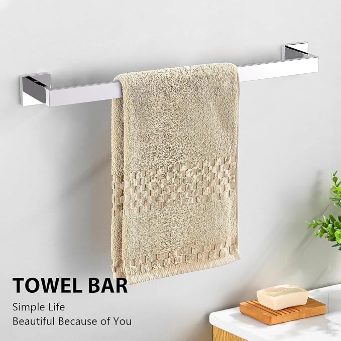 YACVCL 5-Piece Bathroom Hardware Accessories Set 23.6 inch Towel Bar Set Modern - Image 2