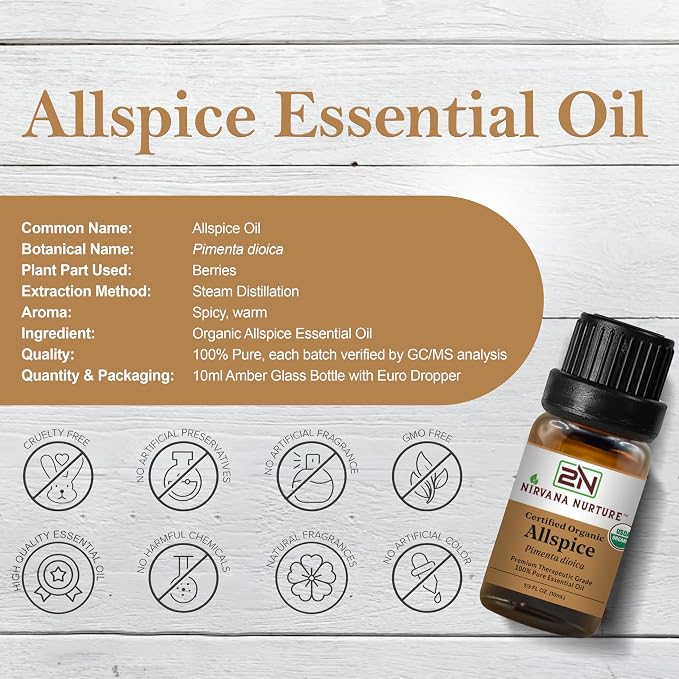 Allspice Essential Oil USDA Certified Organic, 100% Pure Natural Premium Grade - Image 2