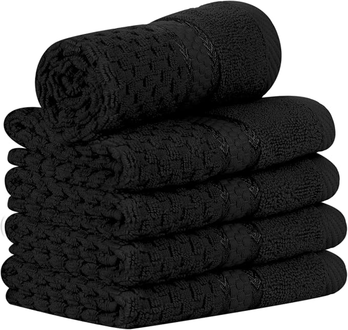 Ample Decor Wash Cloth Set of 5 100% Cotton - Image 6