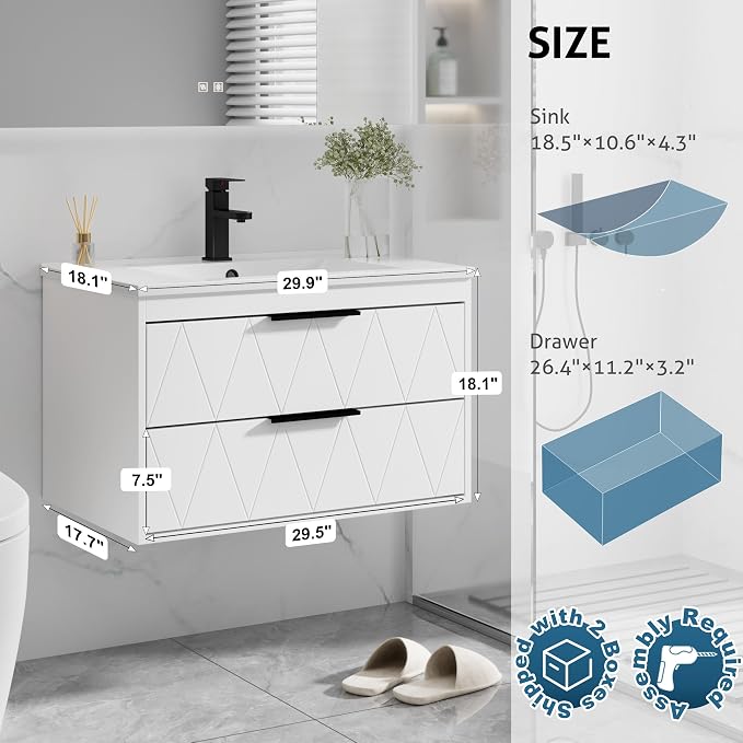 eclife 30" Bathroom Vanities Cabinet - Image 2