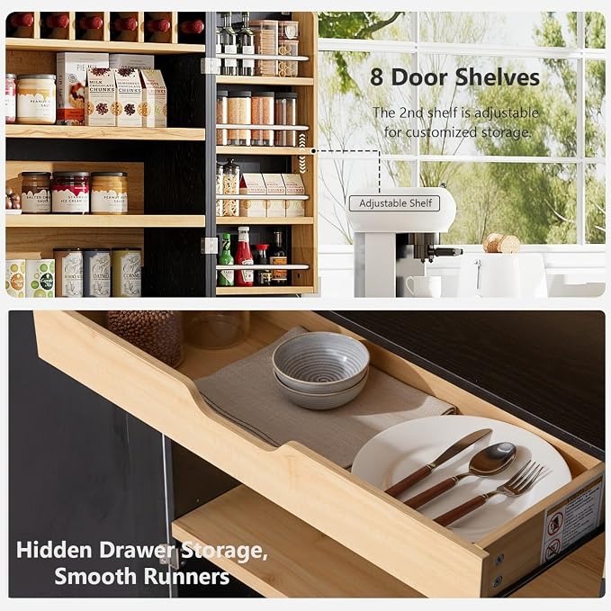 78.2" Tall Kitchen Pantry Cabinet - Image 4