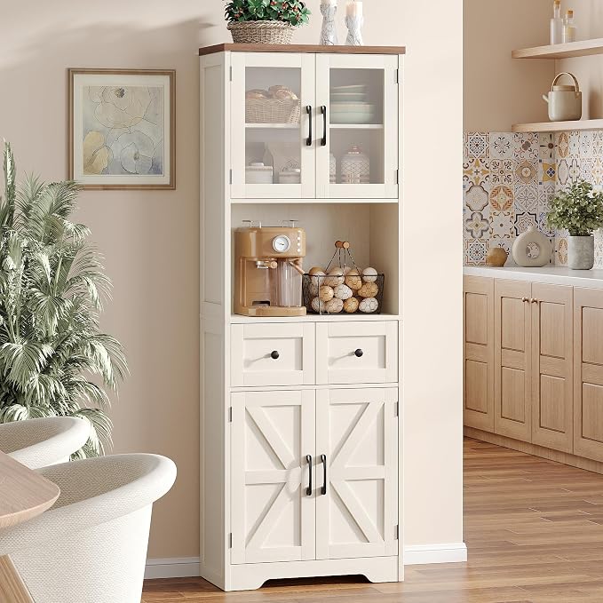 67" Tall Farmhouse Bathroom Storage Cabinet - Image 7