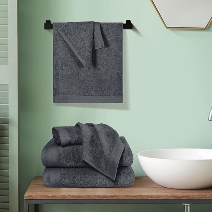 Ultra Soft 6 Pack Cotton Towel Set, Contains 2 Bath Towels 28x55 inch, 2 Hand - Image 4