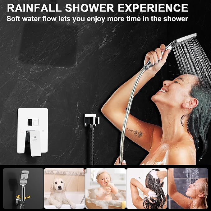 Rain Shower System 10IN Modern Brass Faucet Set - Image 5