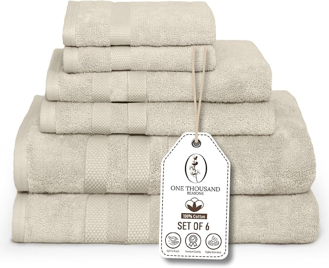 Premium Staple Cotton Bathroom Towel Set by ONETHOUSANDREASONS