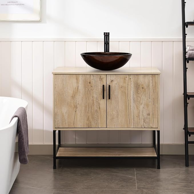 UEV Rustic Oak 36" Bathroom Vanity - Image 4