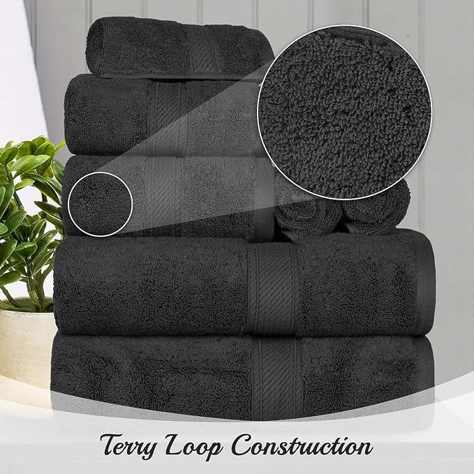 Superior Egyptian Cotton Pile Bath Towel Set of 4, Ultra Soft Luxury Towels - Image 6