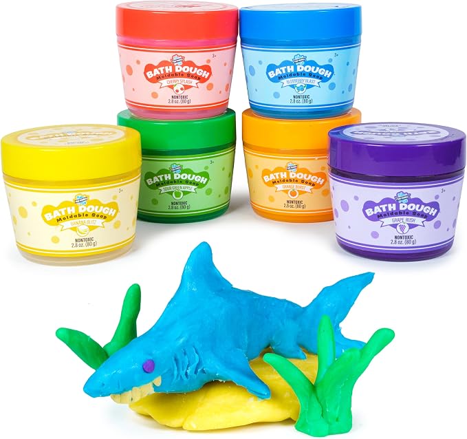 Tub Works® Bath Dough™ Moldable Kids Soap Bath Toy, Variety 6 Pack | Shape by TubWorks
