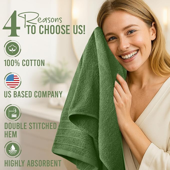 DAN River Extra Large Bath Towels Set of 4, 30 x 60 Inches - Image 5