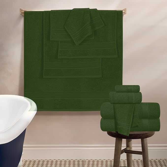 Belizzi Home 100% Cotton Towel Set, Contains 6 Soft Bath Towel, 6 Hand Towels - Image 4