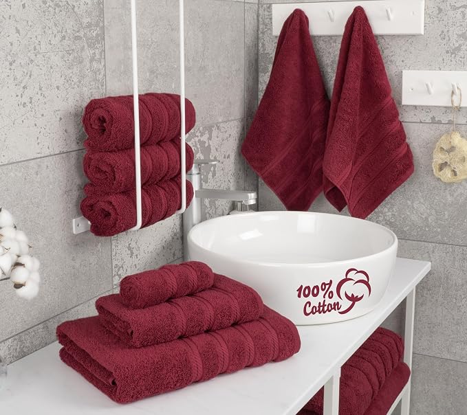 American Soft Linen Luxury 6 Piece Towel Set, 2 Bath Towels 2 Hand Towel 2 - Image 3