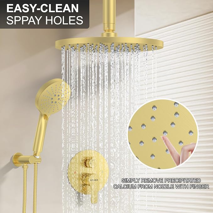 KOJOX 10 Inch Brushed Gold Shower System - Image 2