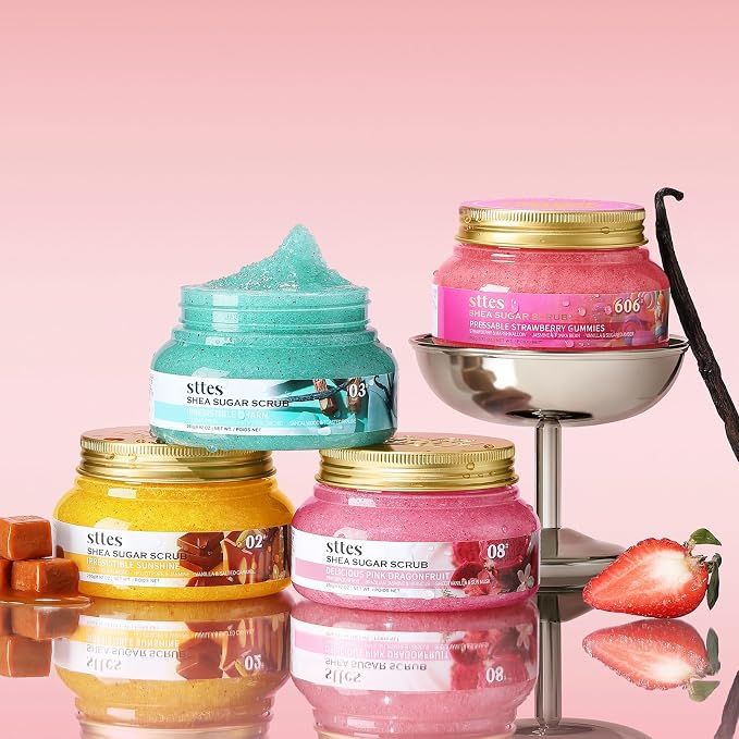 Sttes Shea Sugar Body Scrub 03 – Coconut & Vanilla Scent Shower Treatment 250g - Image 7