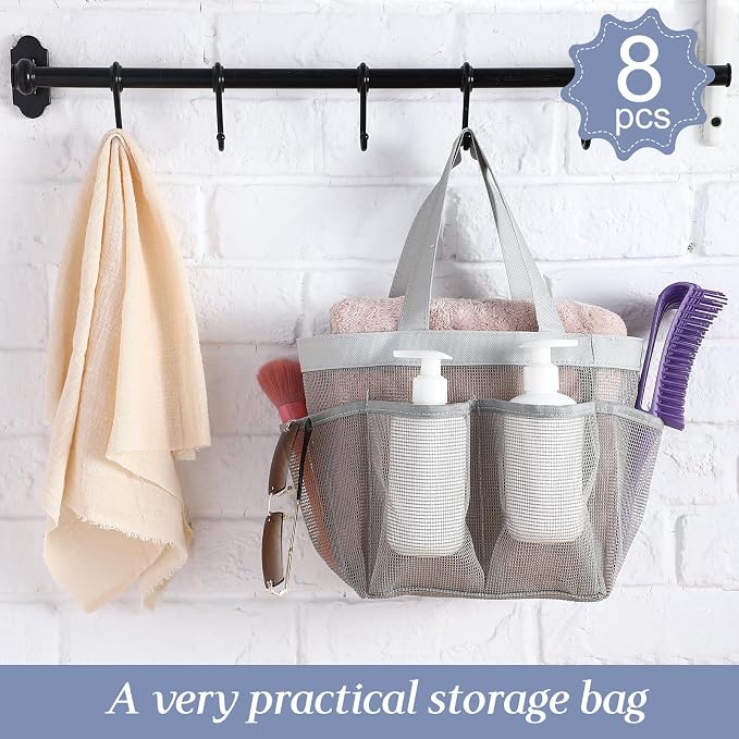 8 Packs Mesh Shower Caddy Portable Large Shower Caddy Dorm - Image 4
