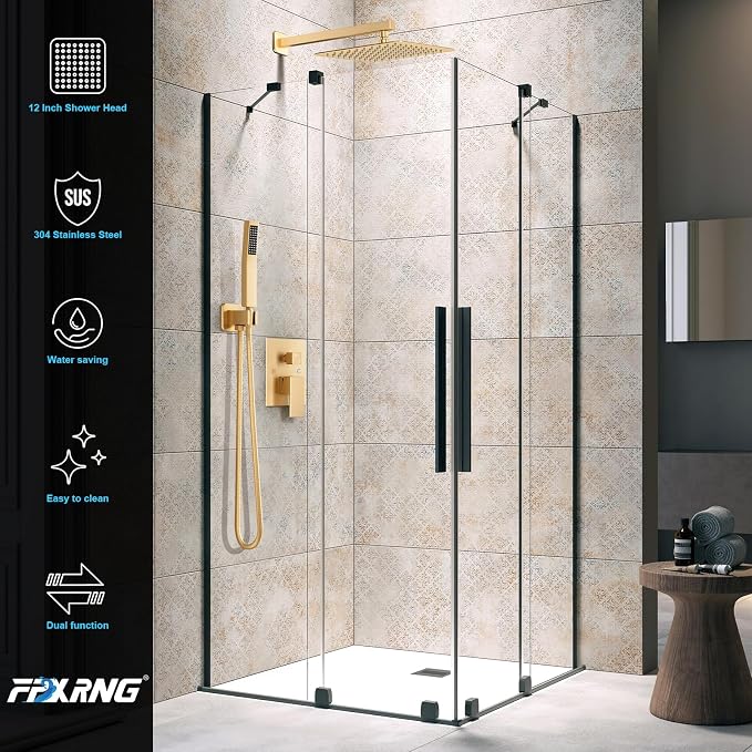 Gold Shower Faucet Set, Rainfall Shower System - Image 5