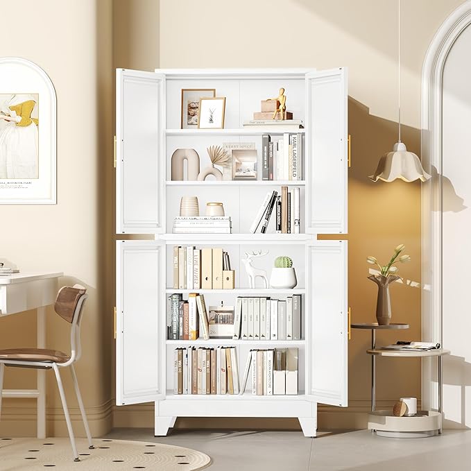 75.2" Tall Metal Pantry Cabinet, Kitchen Pantry Storage Cabinets - Image 4