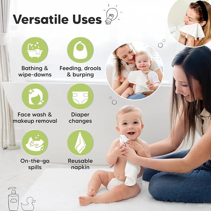 6-Pack Cotton Baby Washcloths for Newborn - Image 6