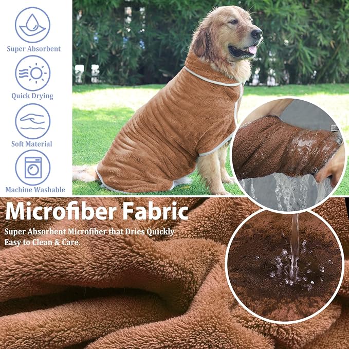 Dog Bathrobe Towel Dog Drying Coat - Image 4