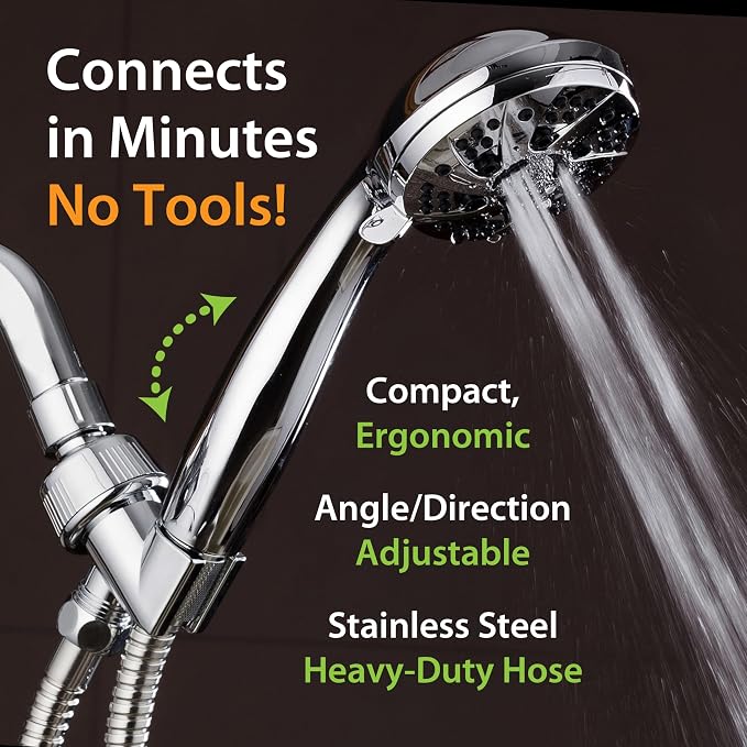 AquaDance For California High Pressure 6-Setting 3.5" Chrome Face Handheld - Image 4