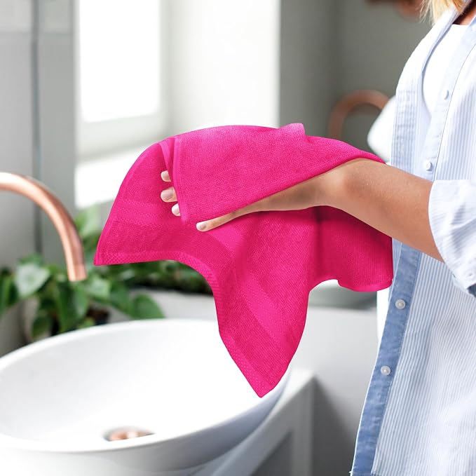 GLAMBURG Ultra Soft 6-Piece Hand Towel Set 16x28-100% Ringspun Cotton - Image 5