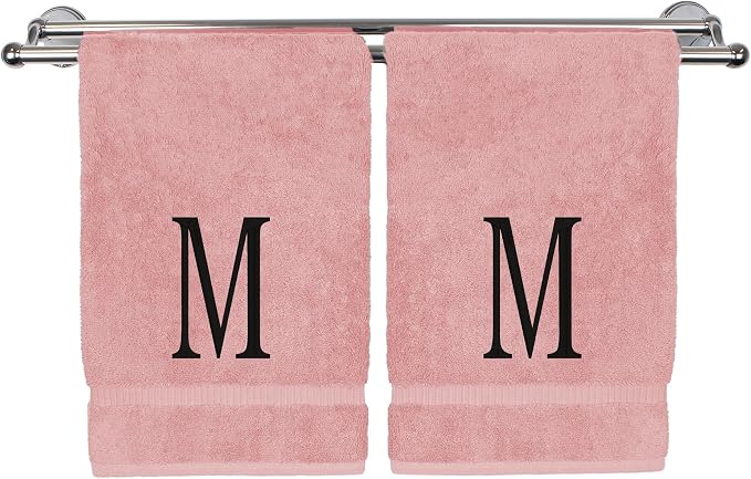 Monogrammed Hand Towel, Personalized Initial Gift, Extra Absorbent 100% Turkish by BareCotton