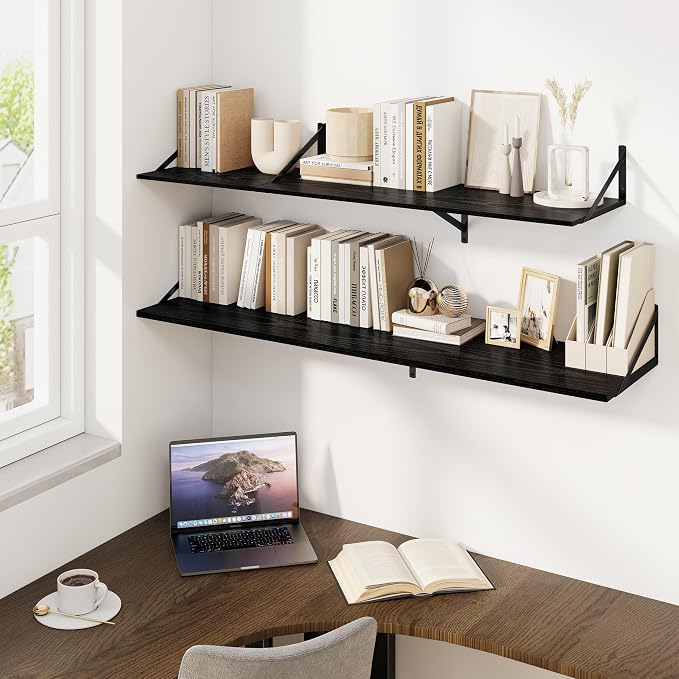 Fun Memories Floating Shelves for Wall, 12 Inch Deep Floating Shelves Set of 2 - Image 7
