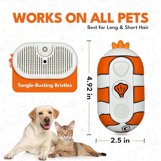 Cat Steam Brush for Shedding – 3-in-1 Grooming Tool - Image 7