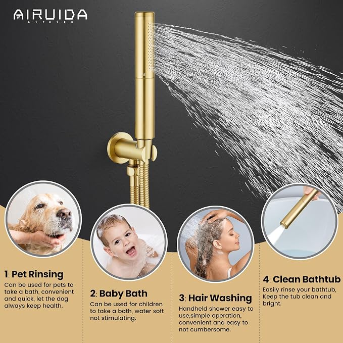 Airuida Shower Fixtures 2 Functions Shower Faucet Set Wall Mounted - Image 7