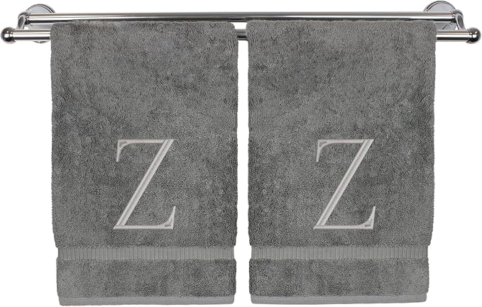 Monogrammed Hand Towel, Personalized Initial Gift, Extra Absorbent 100% Turkish by BareCotton