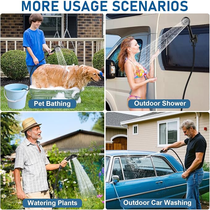 Portable Shower with Heater, Long-Lasting 6000mAh Rechargeable Camping Shower - Image 6