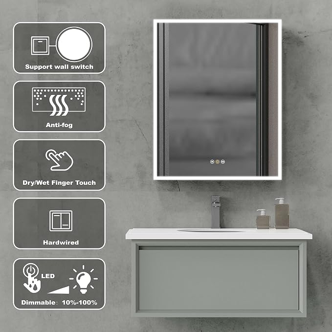 Black Medicine Cabinets for Bathroom - Image 6