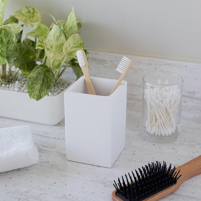 Matte White Toothbrush and Toothpaste Holder - Image 7