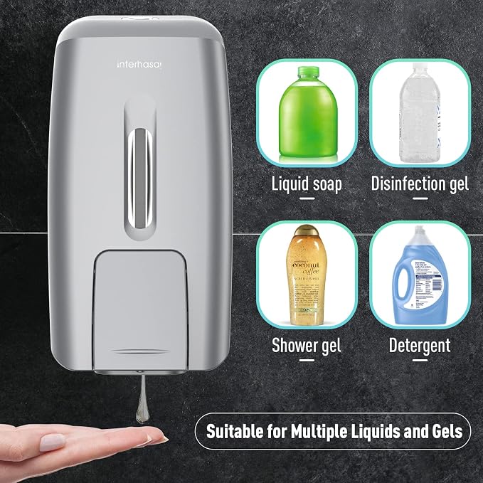 interhasa! Soap Dispenser Wall Mount Refillable 28oz Hand Sanitizer Dispenser - Image 3