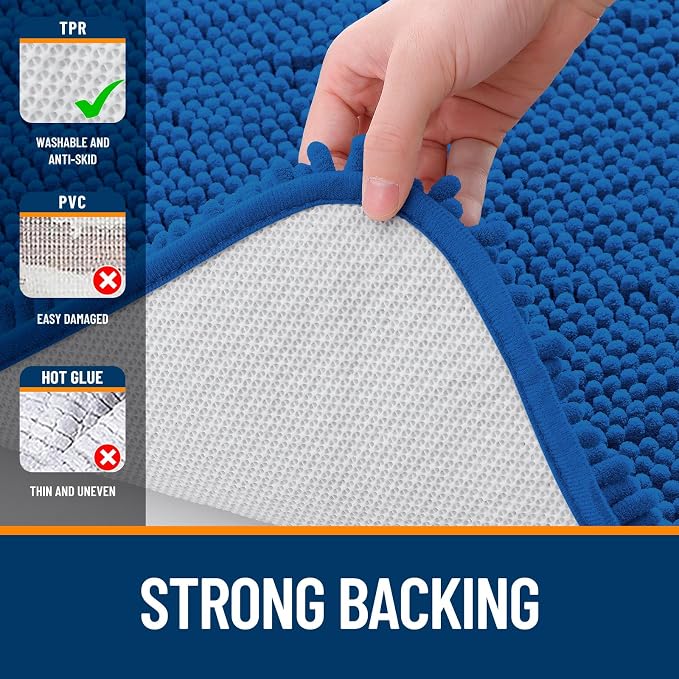 OLANLY Bathroom Rugs 30x20, Extra Soft Absorbent Chenille Bath Rugs, Rubber - Image 7
