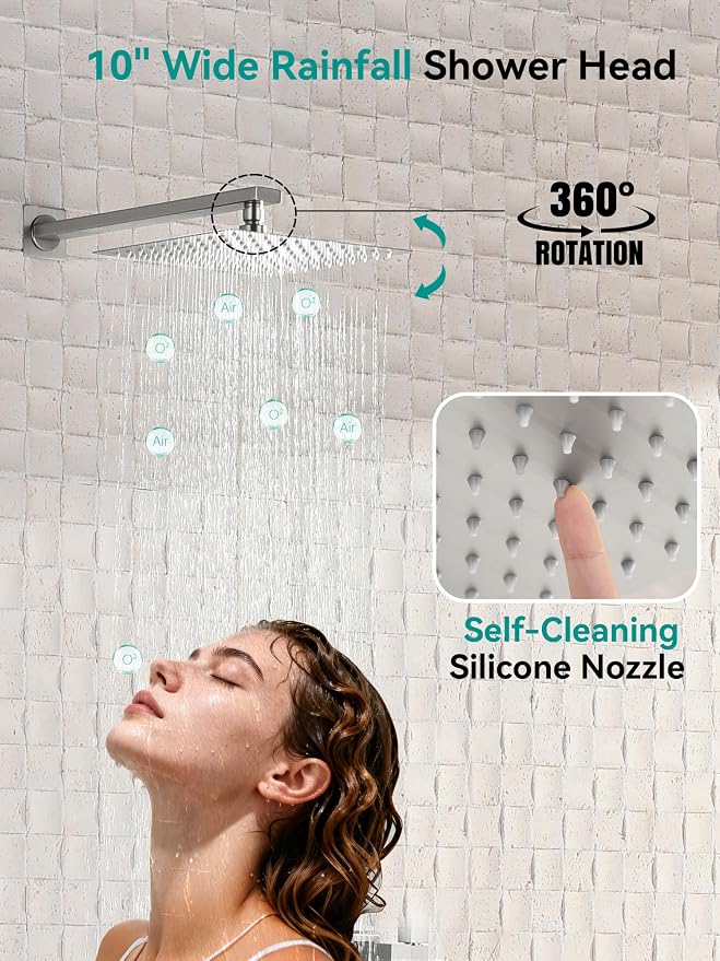 Lefton Shower System in Fahrenheit Display, 10” Overhead Shower Head - Image 3