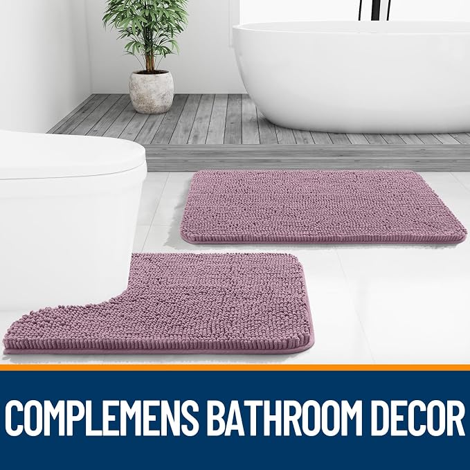 OLANLY Bathroom Rugs 30x20, Extra Soft Absorbent Chenille Bath Rugs, Rubber - Image 7