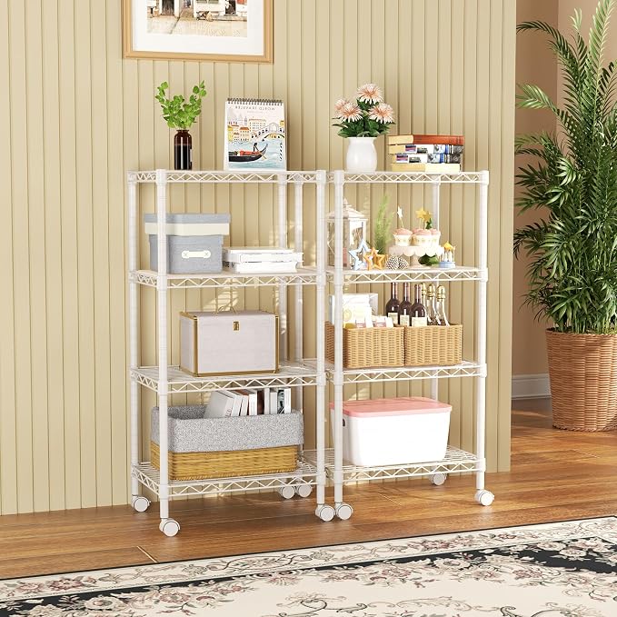 SINGAYE 4 Small Shelves Storage Shelf Wire Shelving Unit Metal Shelf Adjustable - Image 8