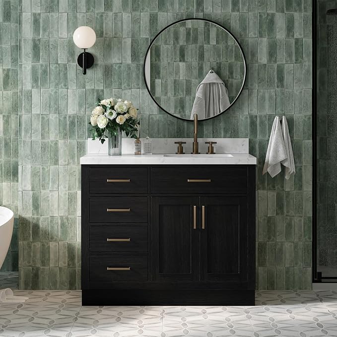 ARIEL Hepburn 42 Inch Single Rectangular Sink Bathroom Vanity by Ariel
